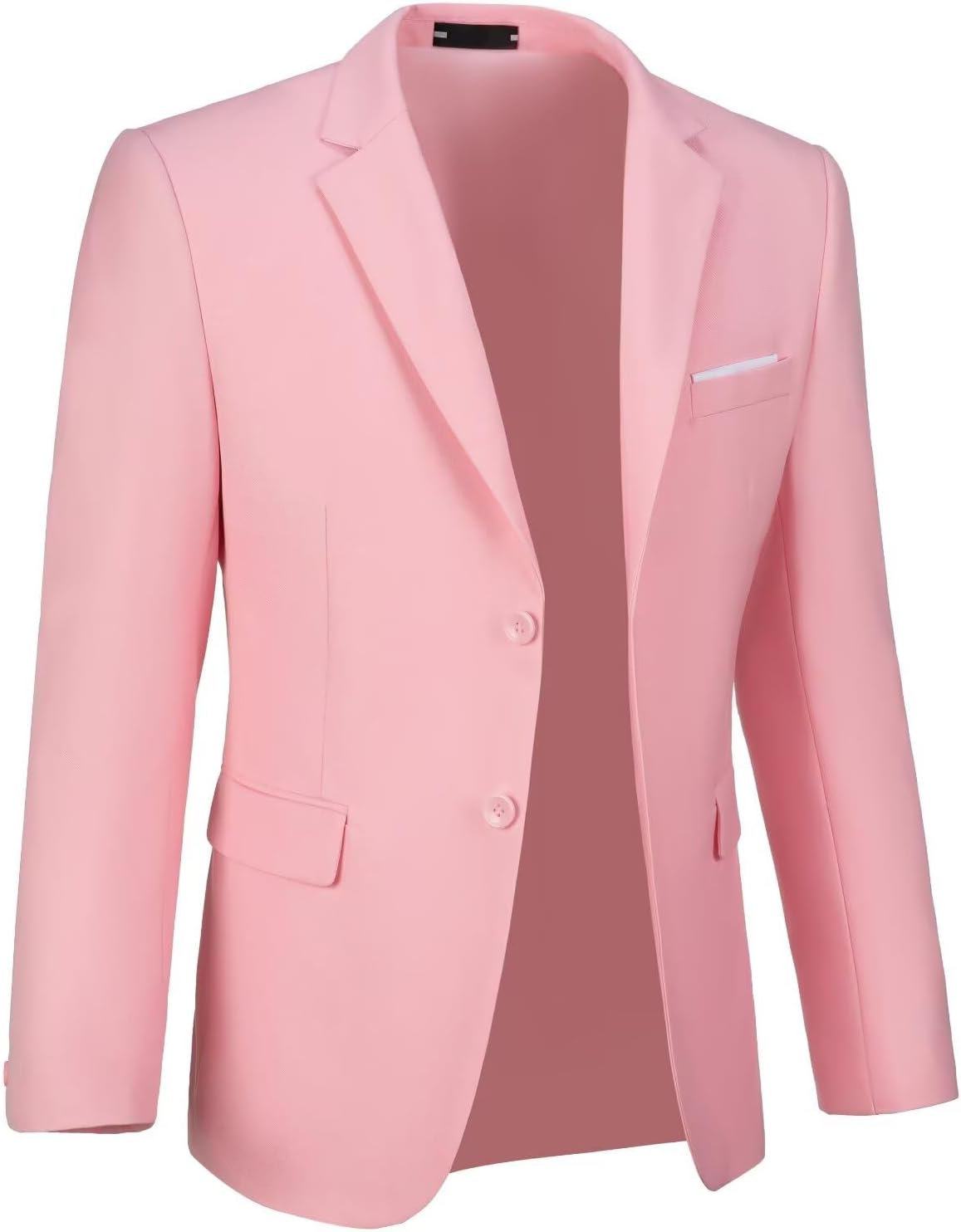Men's Slim Fit Suit Jacket - Single-Breasted Two-Button Blazer with Pockets for Weddings and Prom - Small