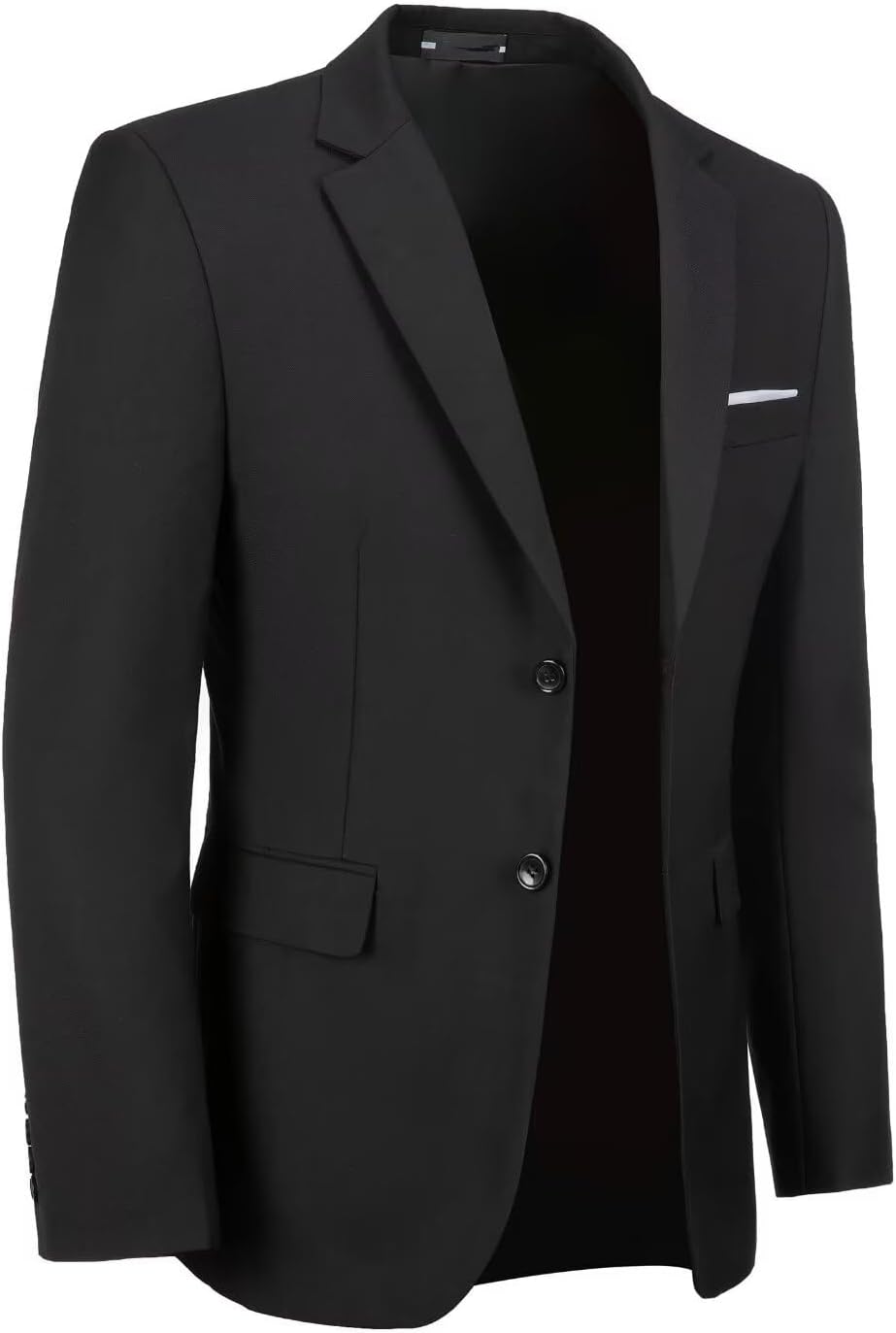 Men's Slim Fit Suit Jacket - Single-Breasted Two-Button Blazer with Pockets for Weddings and Prom - Small