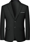 Men's Two-Button Suit Jacket - Wrinkle-Resistant Blazer with Five Real Pockets and Notched Lapel - Small