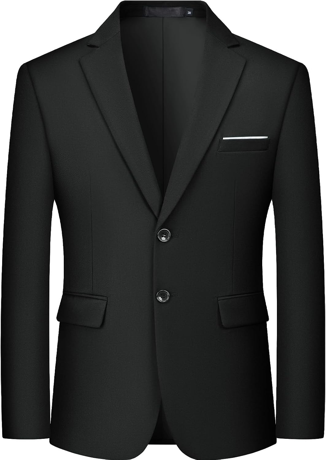 Men's Two-Button Suit Jacket - Wrinkle-Resistant Blazer with Five Real Pockets and Notched Lapel - Small