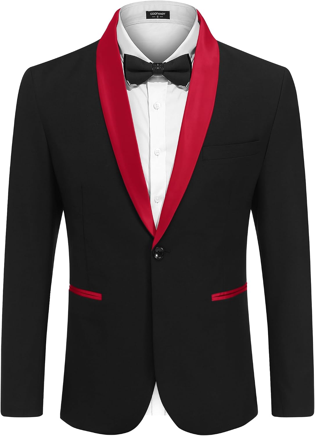Men's One-Button Tuxedo Jacket - Dinner and Smoking Jacket for Weddings and Evening Events - Small (7)