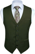 Men's Solid Colour Suit Vest - Business Formal Dress Waistcoat for Suits and Tuxedos - Medium