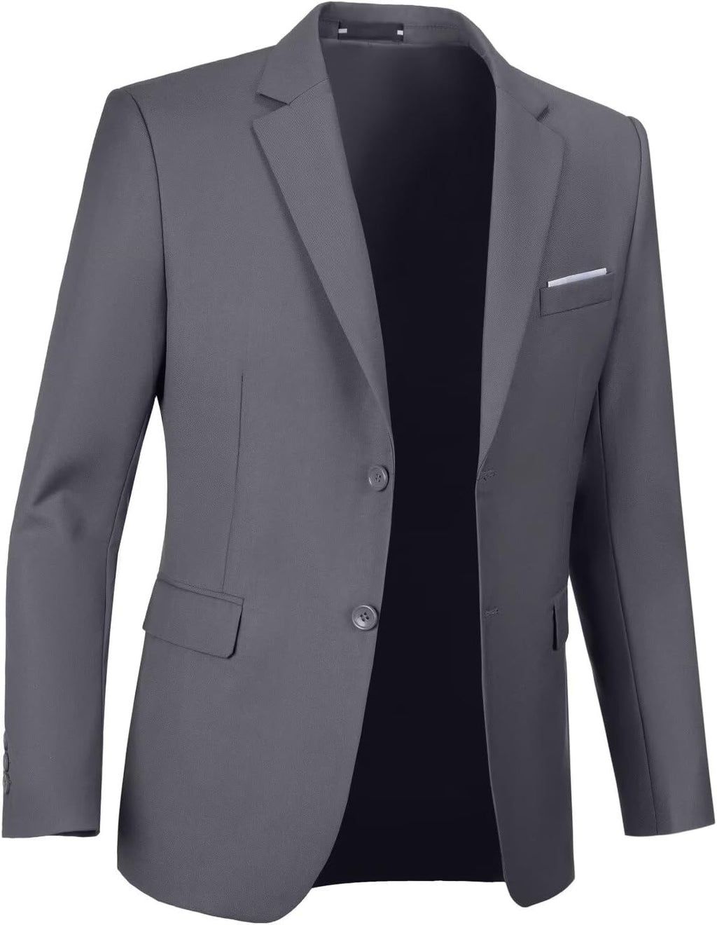 Men's Slim Fit Suit Jacket - Single-Breasted Two-Button Blazer with Pockets for Weddings and Prom - Small