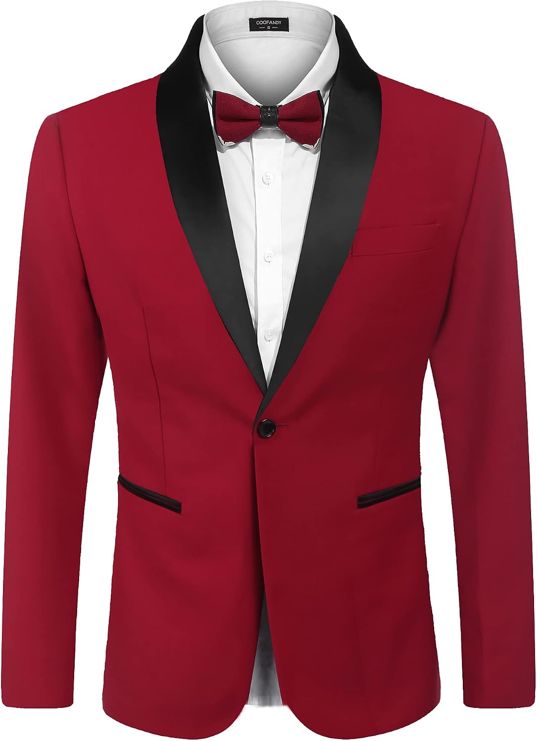 Men's One-Button Tuxedo Jacket - Dinner and Smoking Jacket for Weddings and Evening Events - Small (9)