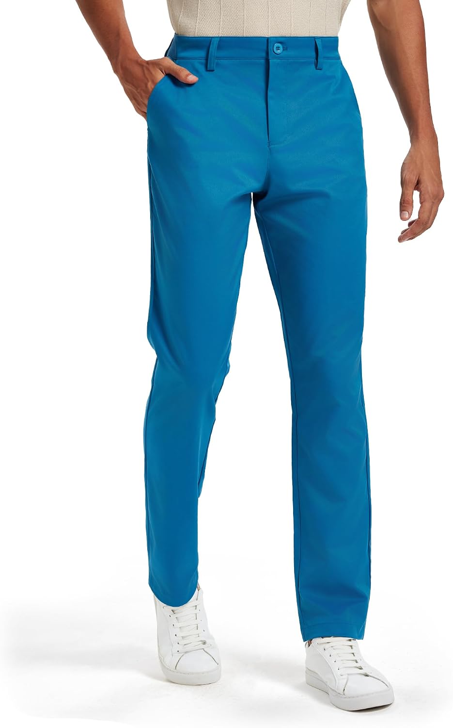 Men's Classic Fit Stretch Dress Pants - Performance Golf and Work Trousers in 30, 32 and 34 Inseams - 33W x 32L