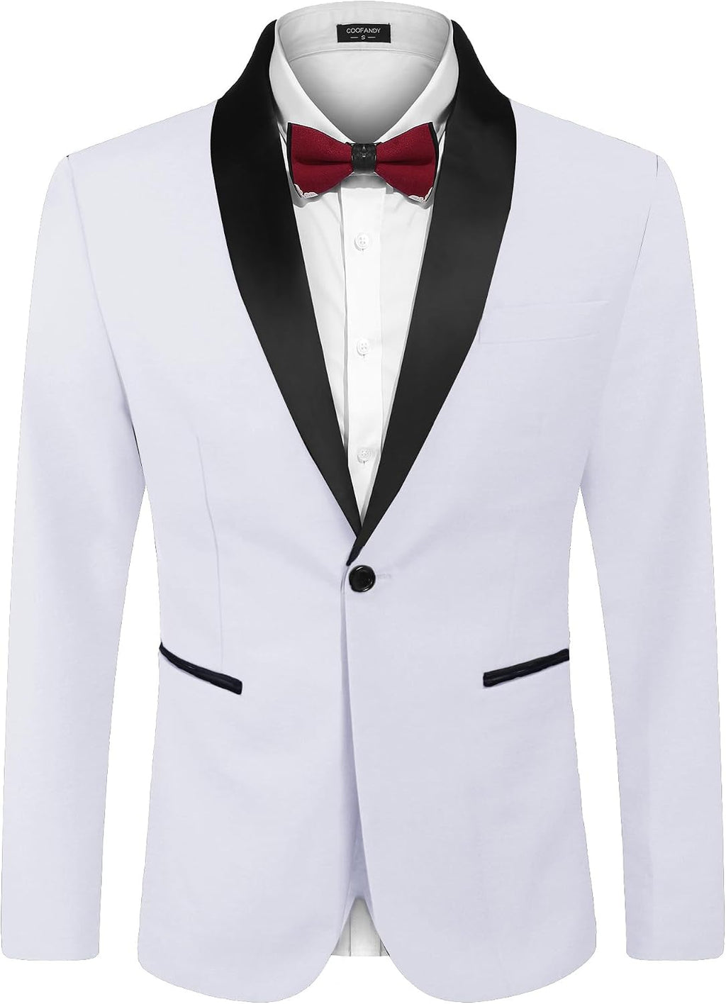 Men's One-Button Tuxedo Jacket - Dinner and Smoking Jacket for Weddings and Evening Events - Small (8)