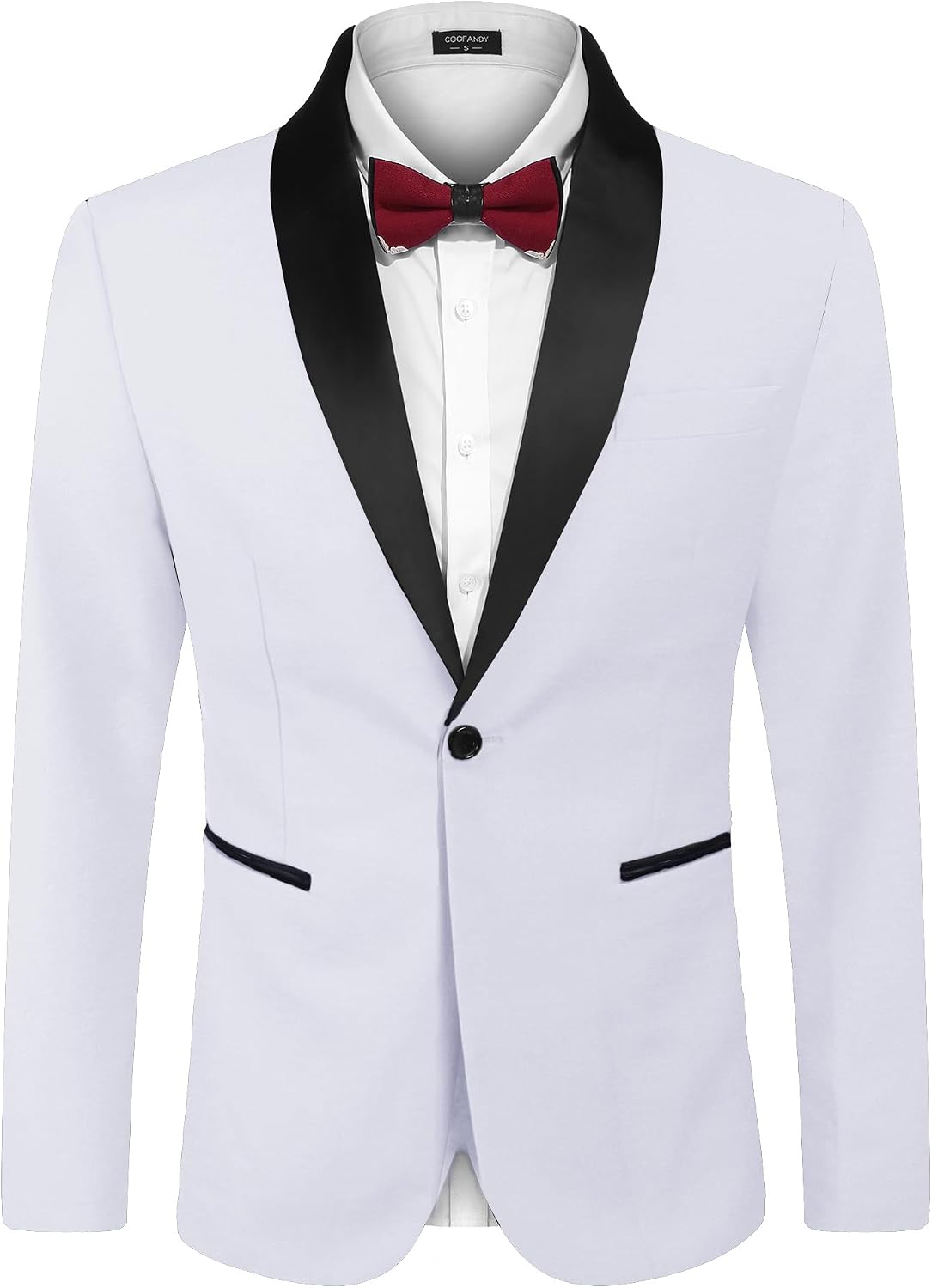Men's One-Button Tuxedo Jacket - Dinner and Smoking Jacket for Weddings and Evening Events - Small (8)