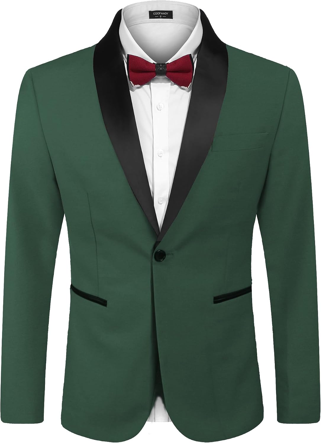 Men's One-Button Tuxedo Jacket - Dinner and Smoking Jacket for Weddings and Evening Events - Small