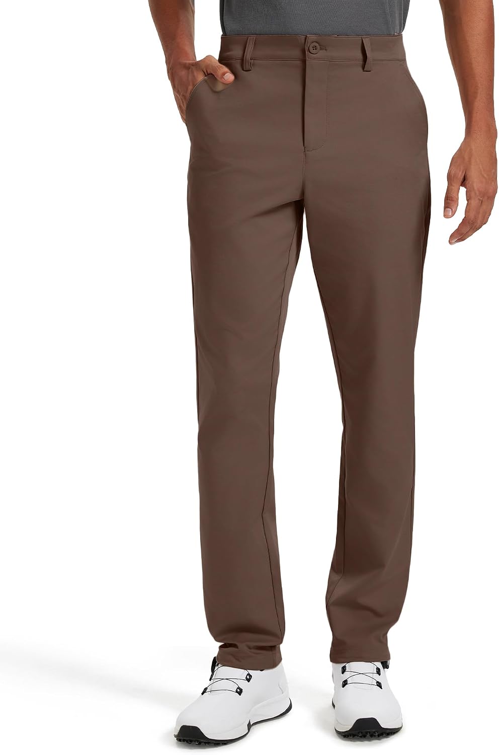 Men's Classic Fit Stretch Dress Pants - Performance Golf and Work Trousers in 30, 32 and 34 Inseams - 33W x 32L