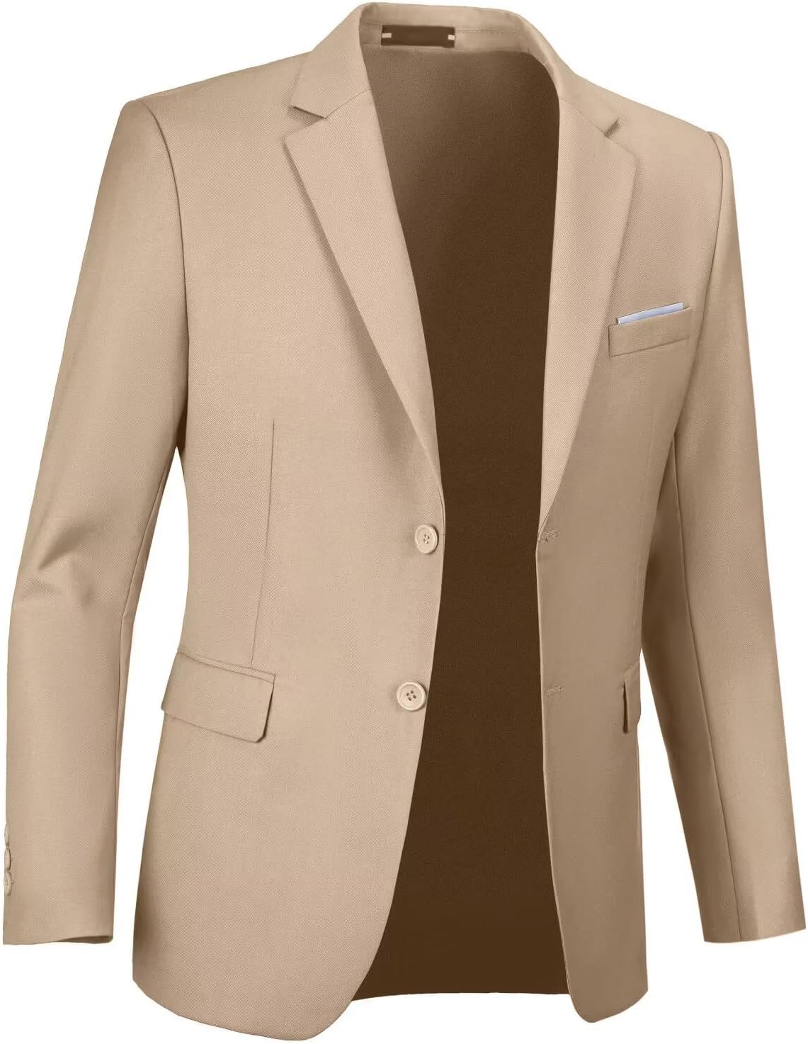 Men's Slim Fit Suit Jacket - Single-Breasted Two-Button Blazer with Pockets for Weddings and Prom - Small