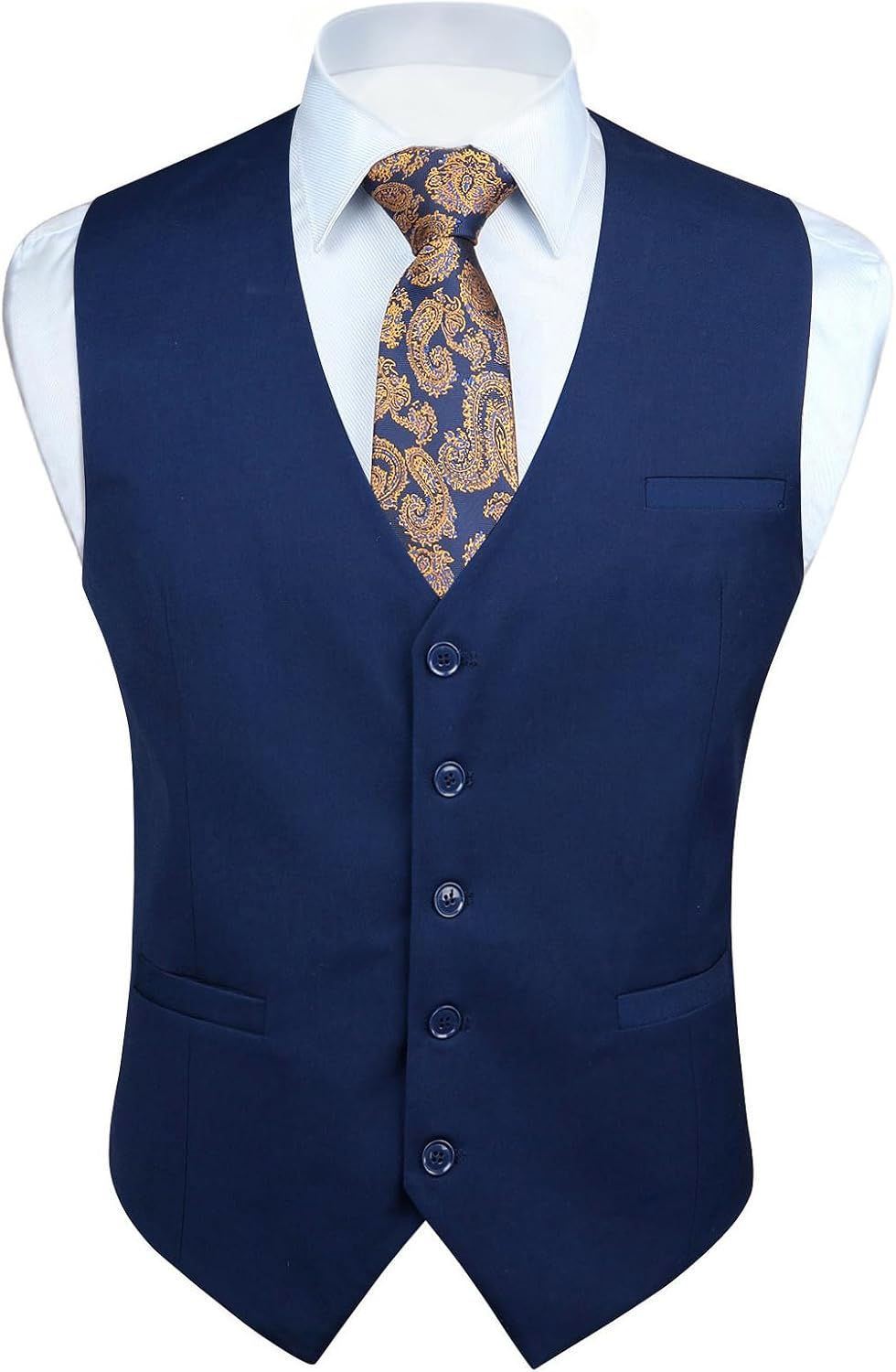 Men's Solid Colour Suit Vest - Business Formal Dress Waistcoat for Suits and Tuxedos - Small (12)