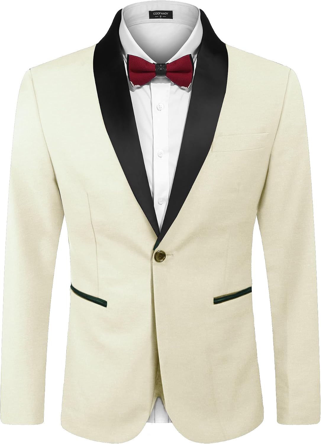 Men's One-Button Tuxedo Jacket - Dinner and Smoking Jacket for Weddings and Evening Events - Small (11)