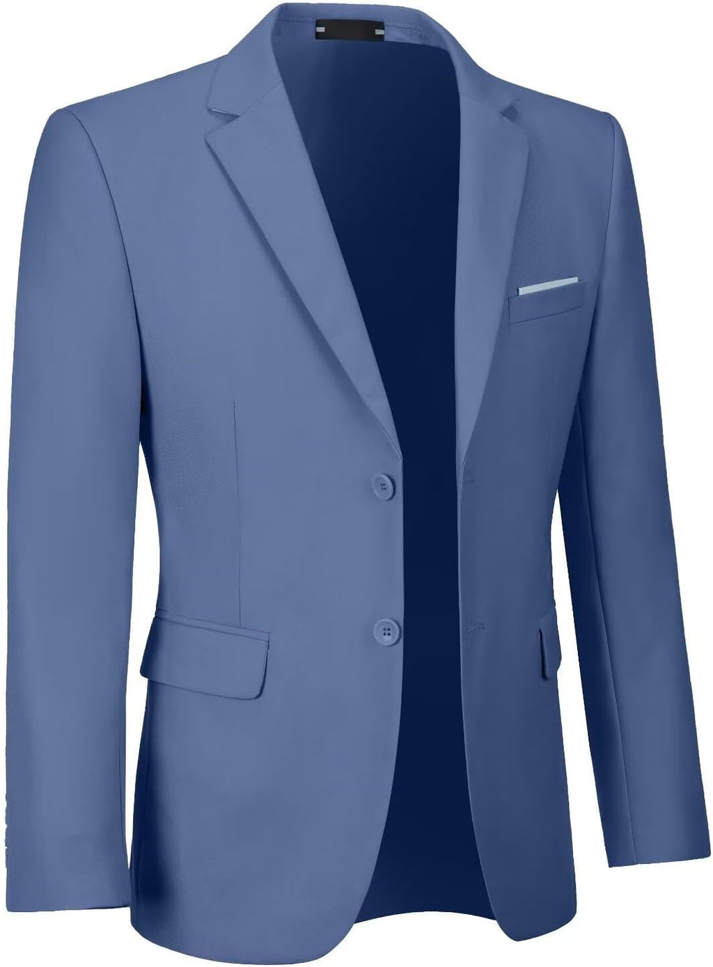 Men's Slim Fit Suit Jacket - Single-Breasted Two-Button Blazer with Pockets for Weddings and Prom - Small