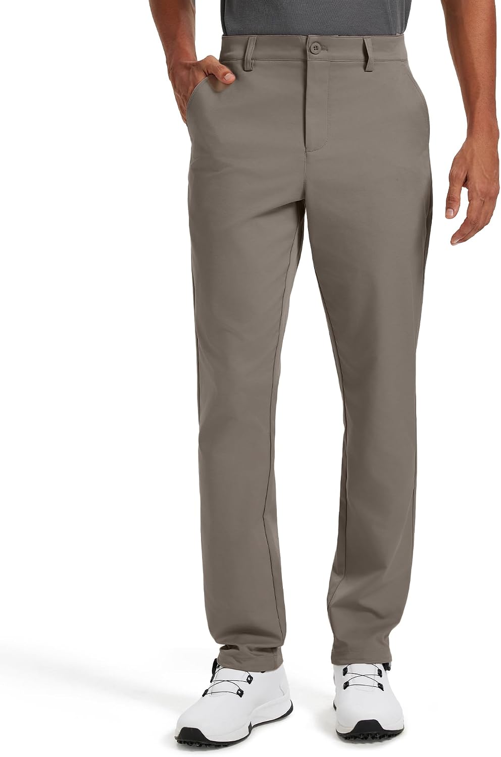 Men's Classic Fit Stretch Dress Pants - Performance Golf and Work Trousers in 30, 32 and 34 Inseams - 33W x 34L