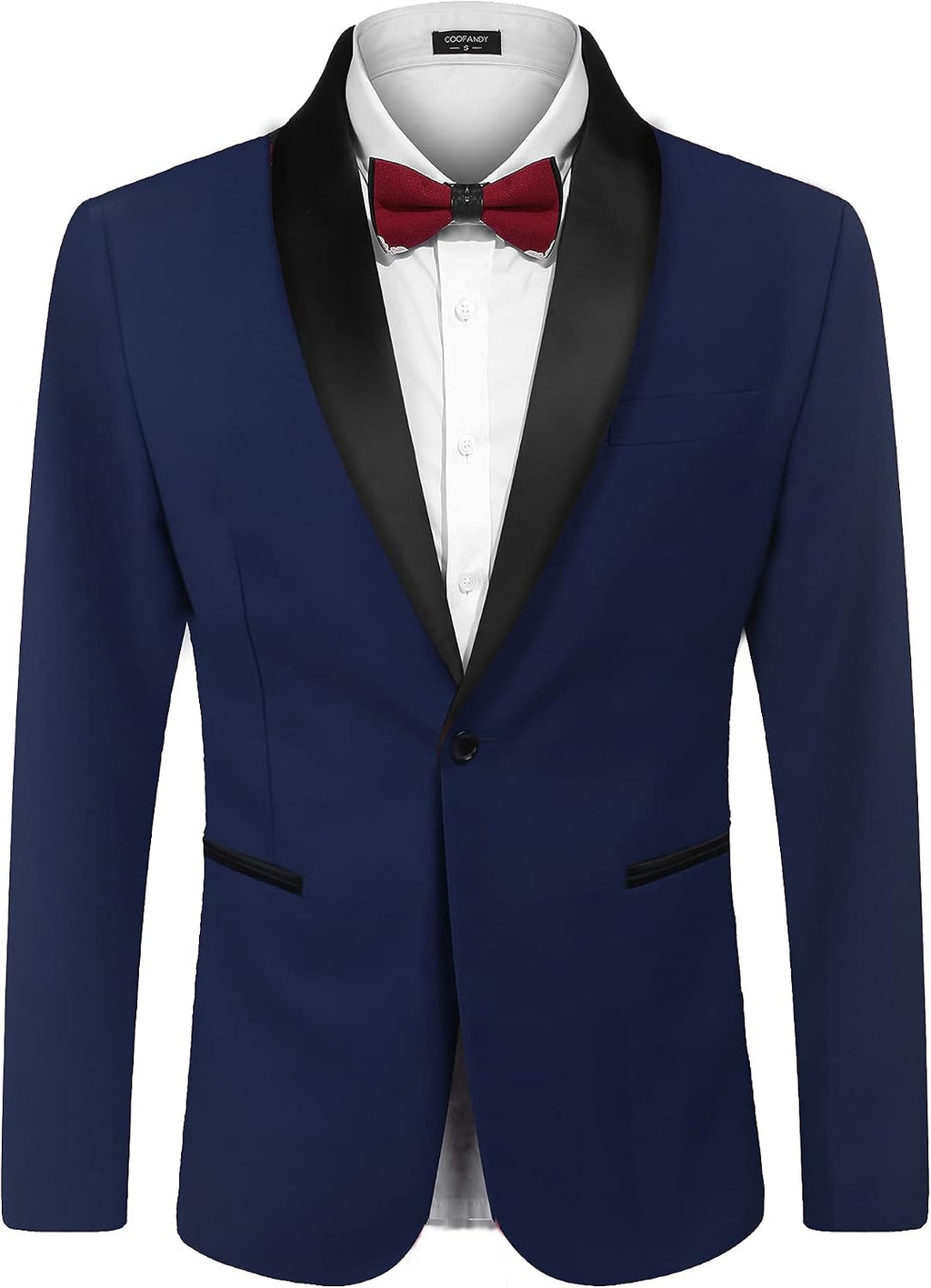 Men's One-Button Tuxedo Jacket - Dinner and Smoking Jacket for Weddings and Evening Events - Small