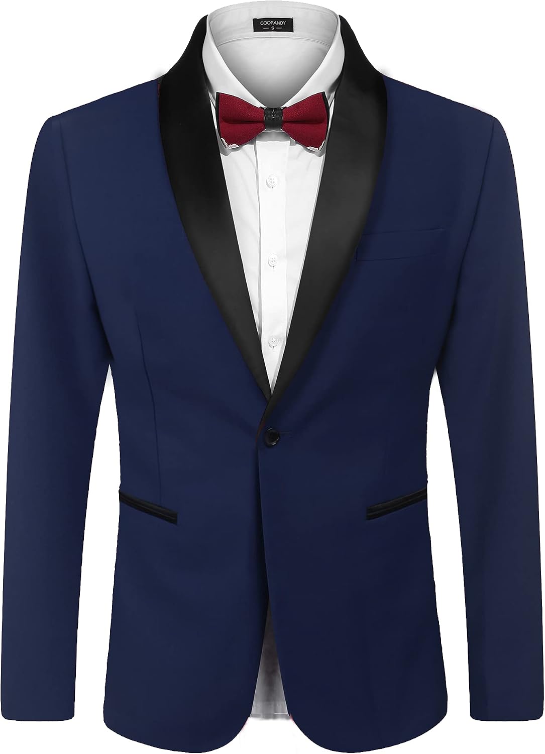 Men's One-Button Tuxedo Jacket - Dinner and Smoking Jacket for Weddings and Evening Events - Small