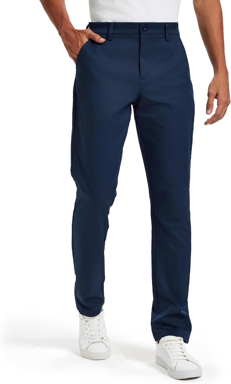 Men's Classic Fit Stretch Dress Pants - Performance Golf and Work Trousers in 30, 32 and 34 Inseams - 28W x 30L