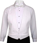 Men's White Cotton Pique Tuxedo Vest - Backless Open-Back Waistcoat with Matching Pique Bow Tie - Fit all S-XL(37-50)