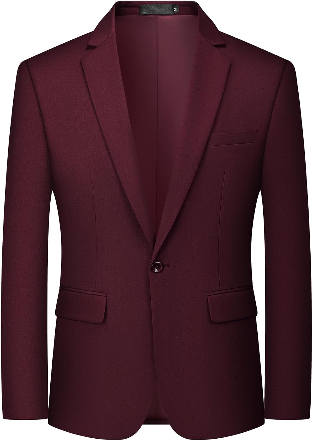 Men's One-Button Suit Jacket - Slim Fit Solid Colour Blazer and Lightweight Sport Coat - Sky Grey