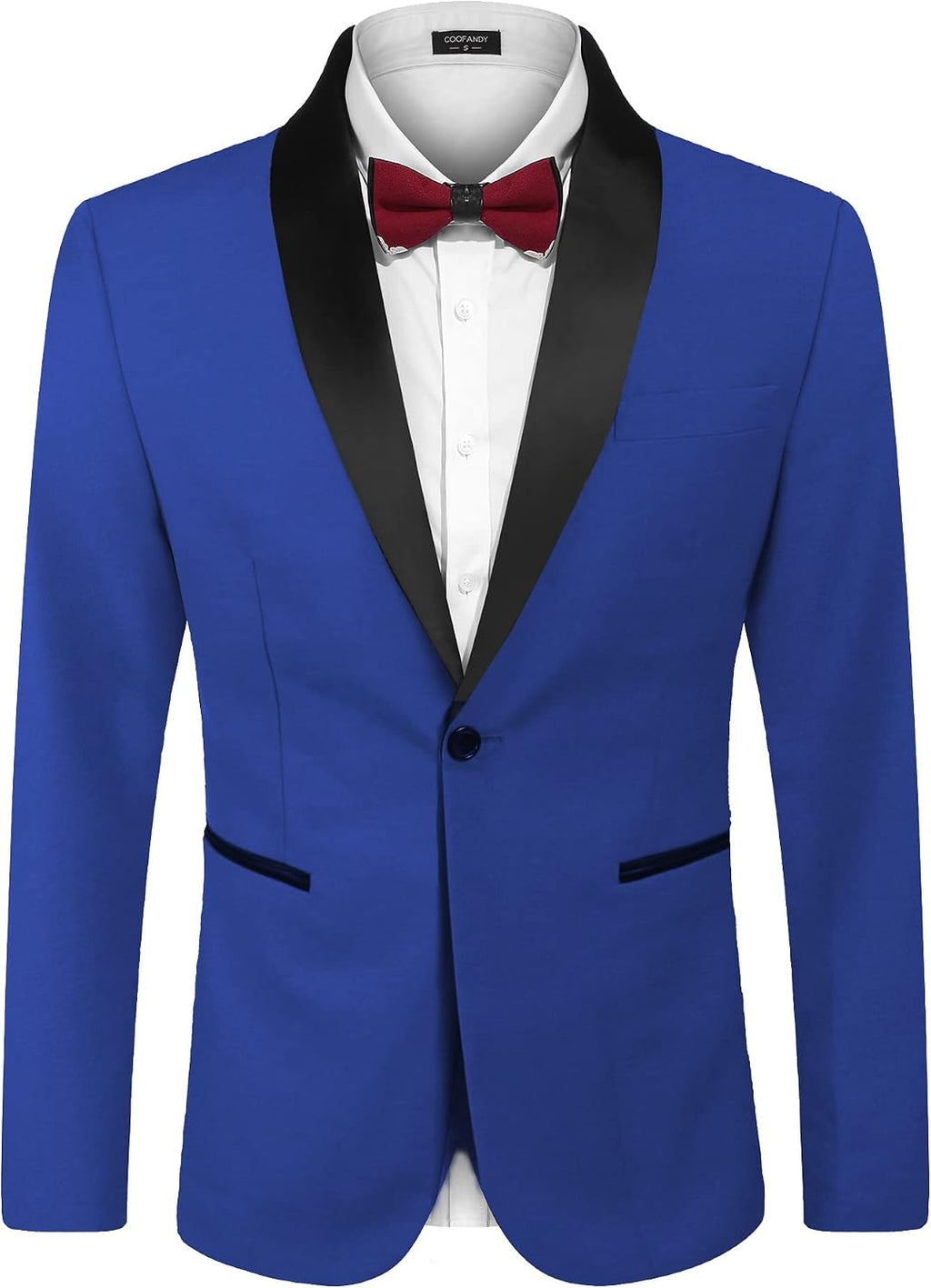Men's One-Button Tuxedo Jacket - Dinner and Smoking Jacket for Weddings and Evening Events - Small