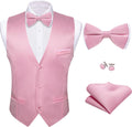 Men's Suit Vest and Bow Tie Set - Four-Piece V-Neck Slim Fit Waistcoat for Weddings and Proms - Small