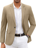 Men's Knit Blazer Jacket - Soft Lightweight Sport Coat with Notched Lapel, Four Pockets and Back Vent - Small