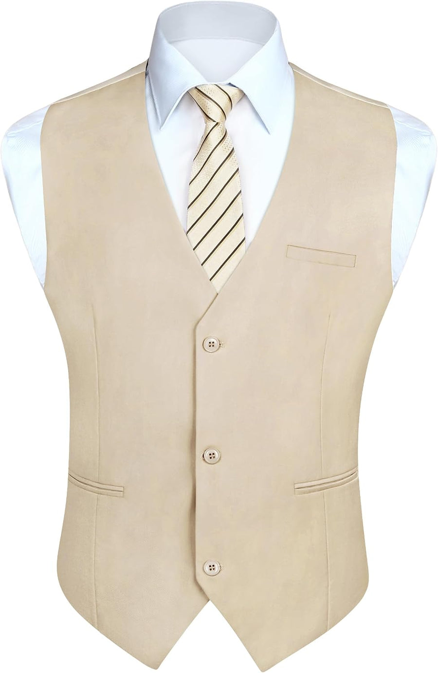 Men's Solid V-Neck Suit Vest
