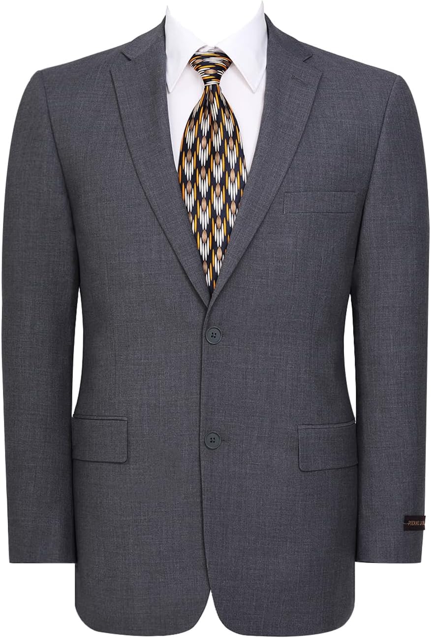 Men's Classic Fit Suit Separates - Notch Lapel Sport Coat and Flat Front Trousers in Big and Tall Sizes - Blazer (4)
