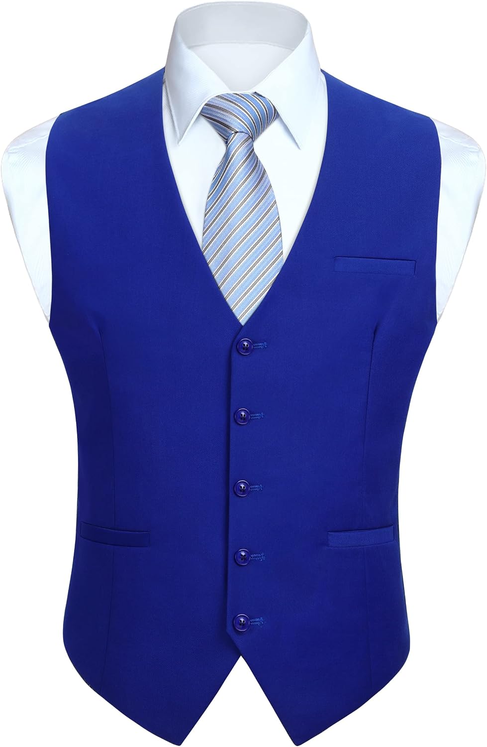 Men's Solid Colour Suit Vest - Business Formal Dress Waistcoat for Suits and Tuxedos - Small (15)