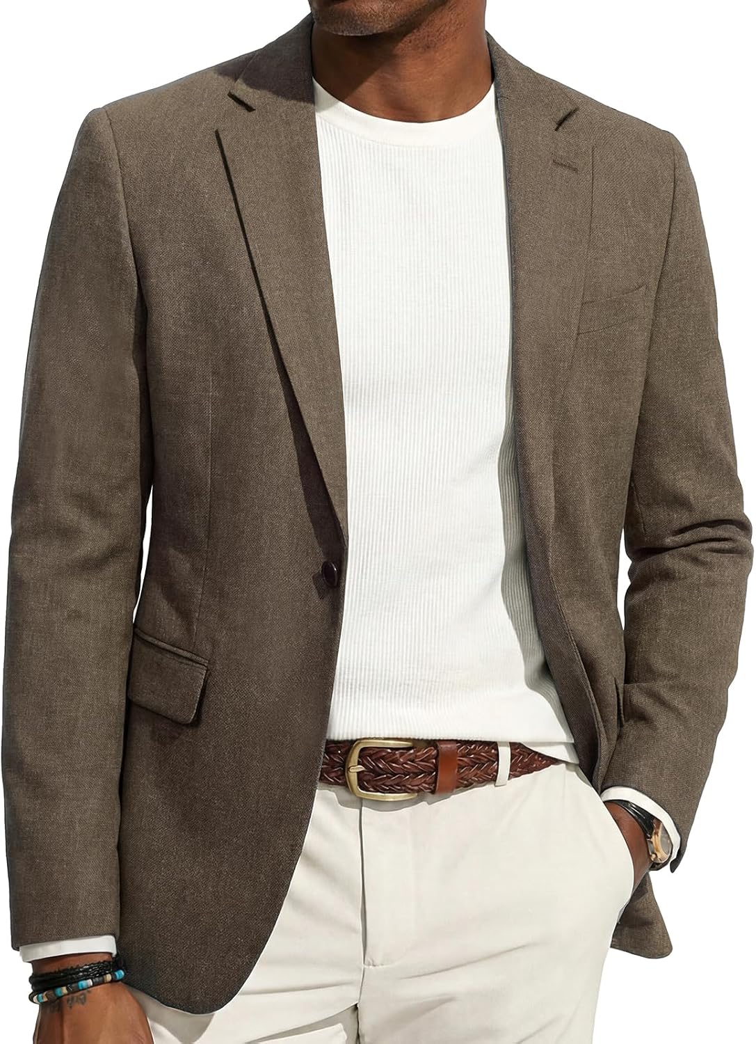 Men's Casual One-Button Blazer - Lightweight Business Sport Coat and Suit Jacket for the Office - Black