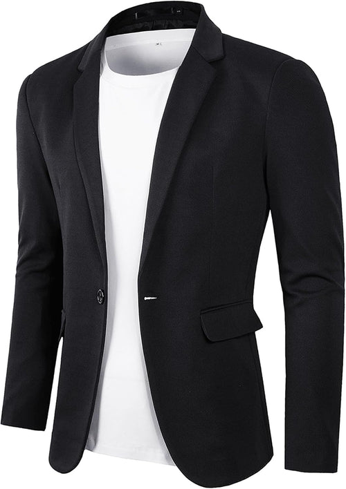 Men's Casual Blazer - Lightweight One-Button Suit Jacket and Sports Coat for Daily Wear - Small