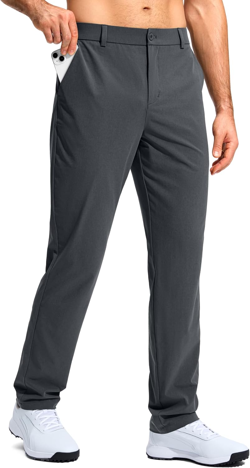 Men's Stretch Golf Pants - Lightweight Classic Fit Flat Front Trousers with Four Pockets - 30W x 32L