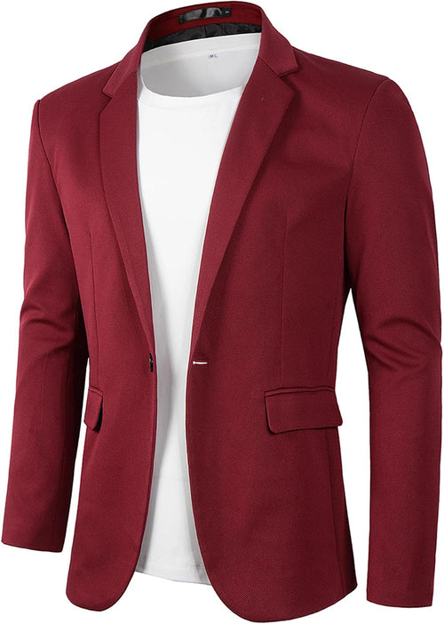 Men's Casual Blazer - Lightweight One-Button Suit Jacket and Sports Coat for Daily Wear - Small
