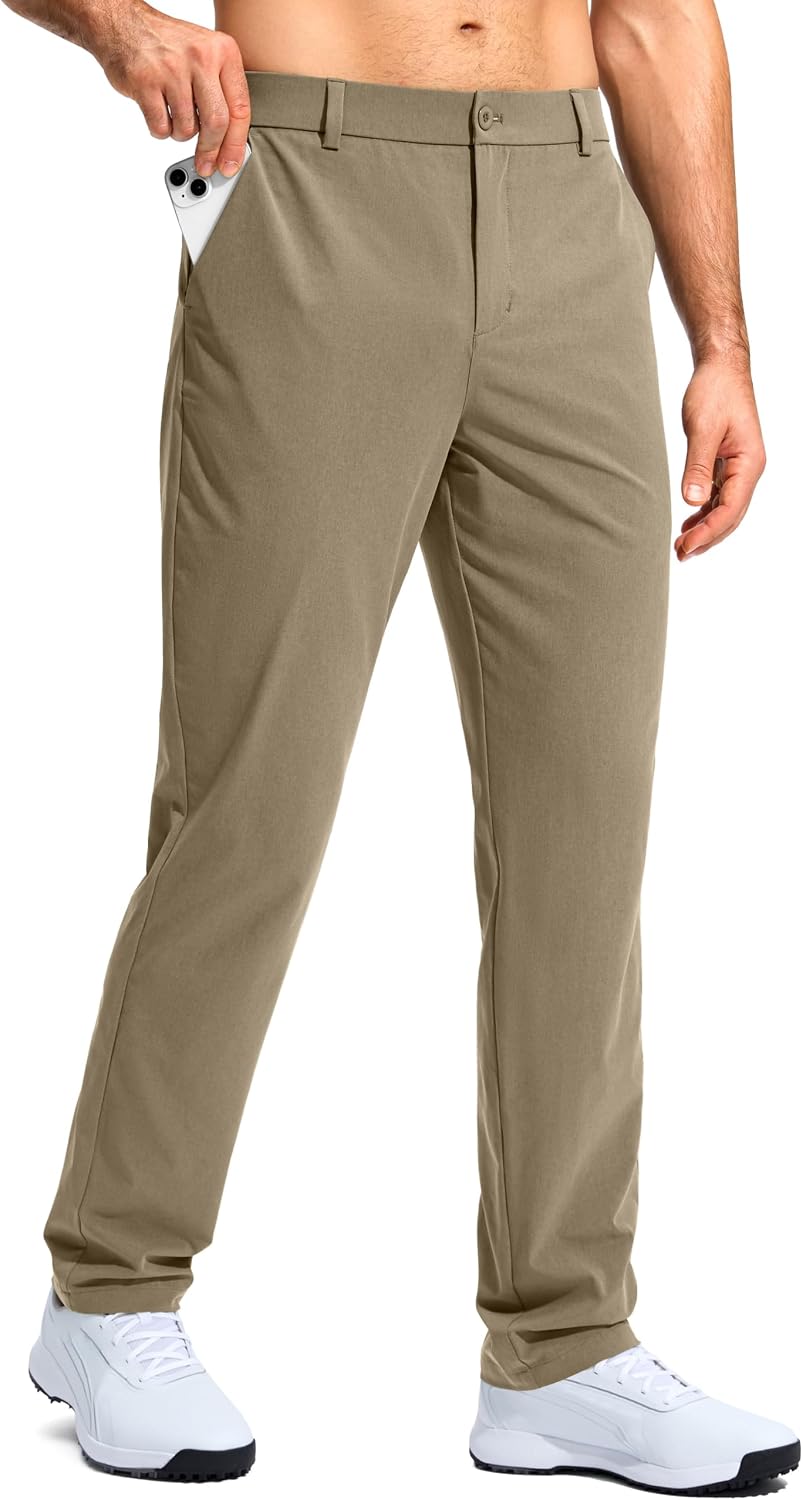 Men's Stretch Golf Pants - Lightweight Classic Fit Flat Front Trousers with Four Pockets - 30W x 30L