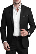Men's Two-Piece Slim Fit Suit with Bow Tie - One-Button Jacket and Trousers for Prom and Weddings - Small
