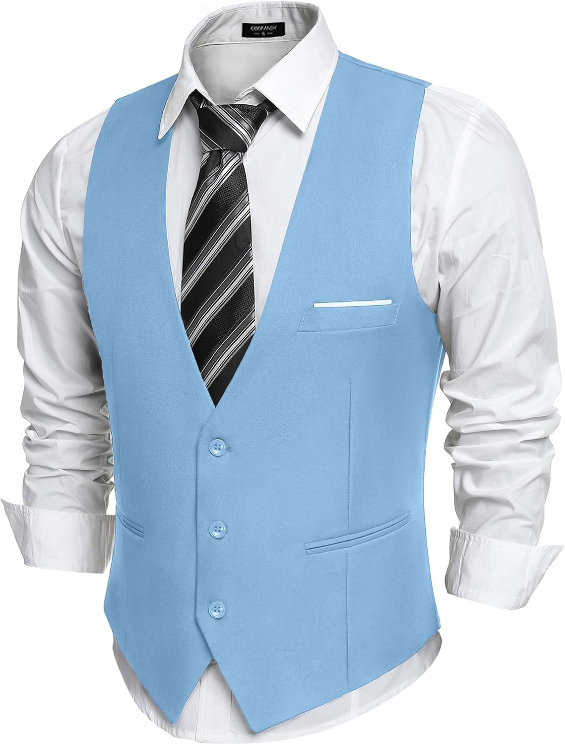 Men's Slim Fit Suit Vest - Formal Dress Waistcoat for Business Wear, Suits and Tuxedos - Army Green