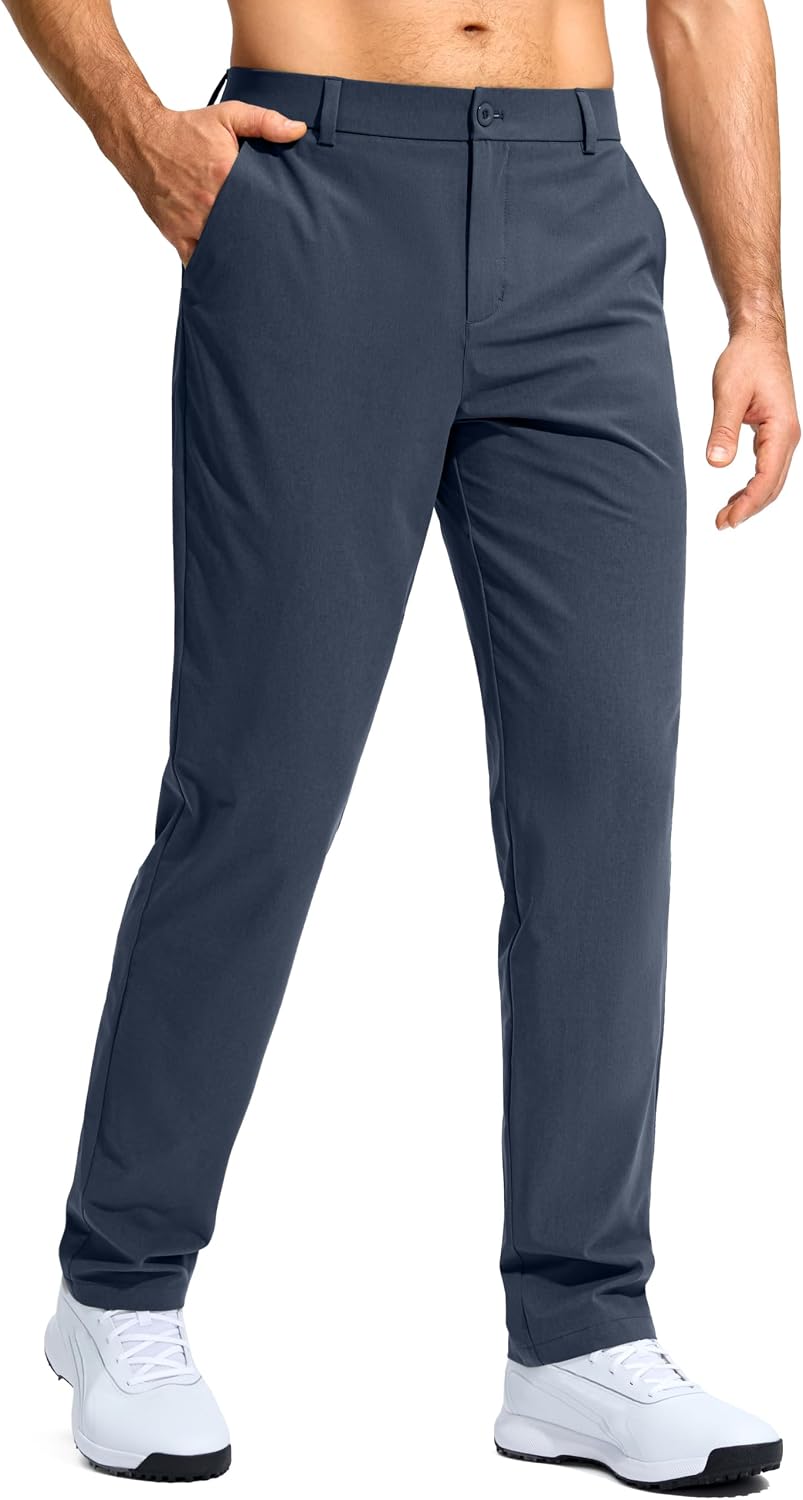 Men's Stretch Golf Pants - Lightweight Classic Fit Flat Front Trousers with Four Pockets - 30W x 32L