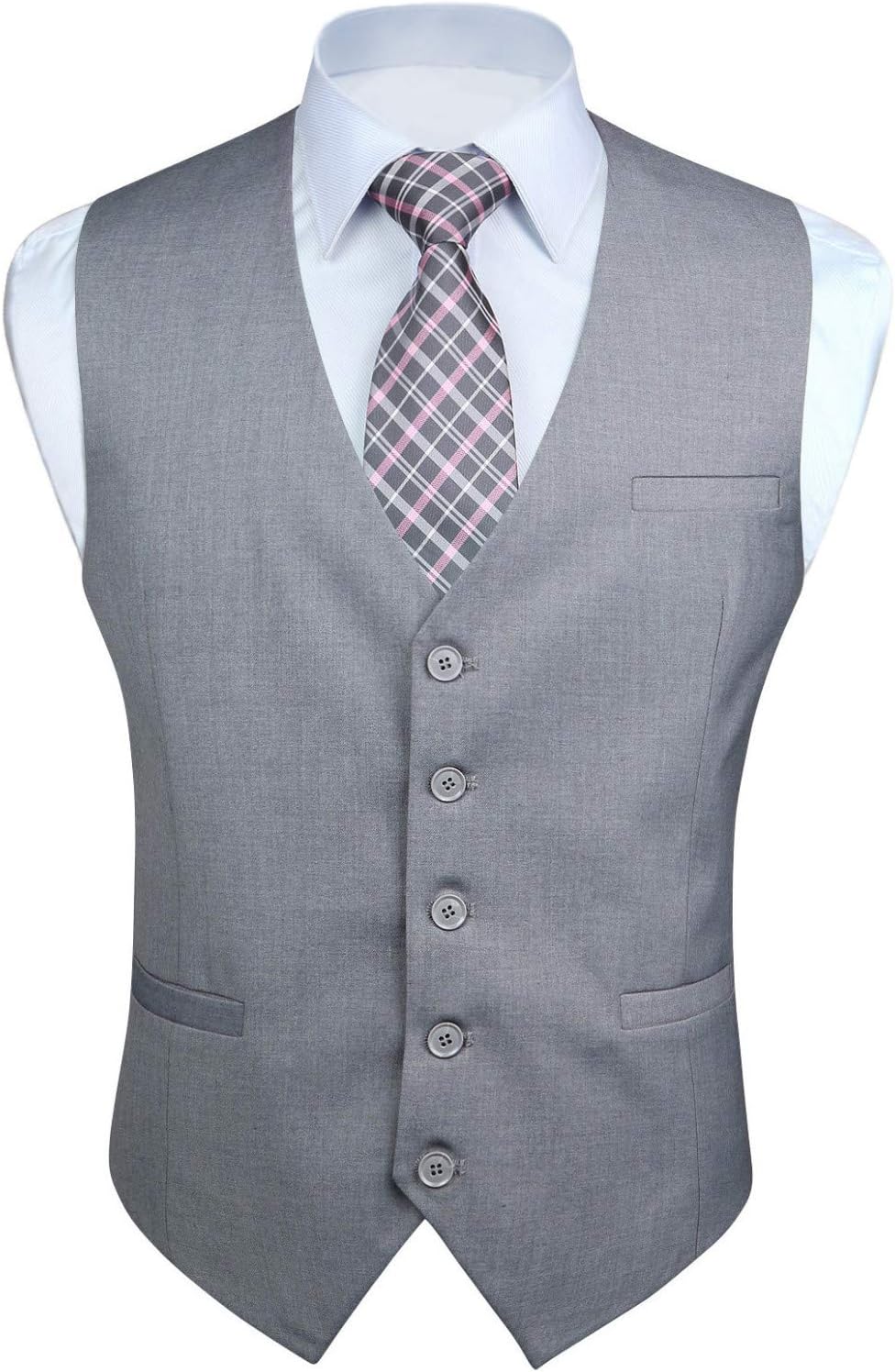 Men's Slim Fit Suit Vest - Three-Pocket Waistcoat for Business, Weddings, Prom and Tuxedo Wear - Small (12)