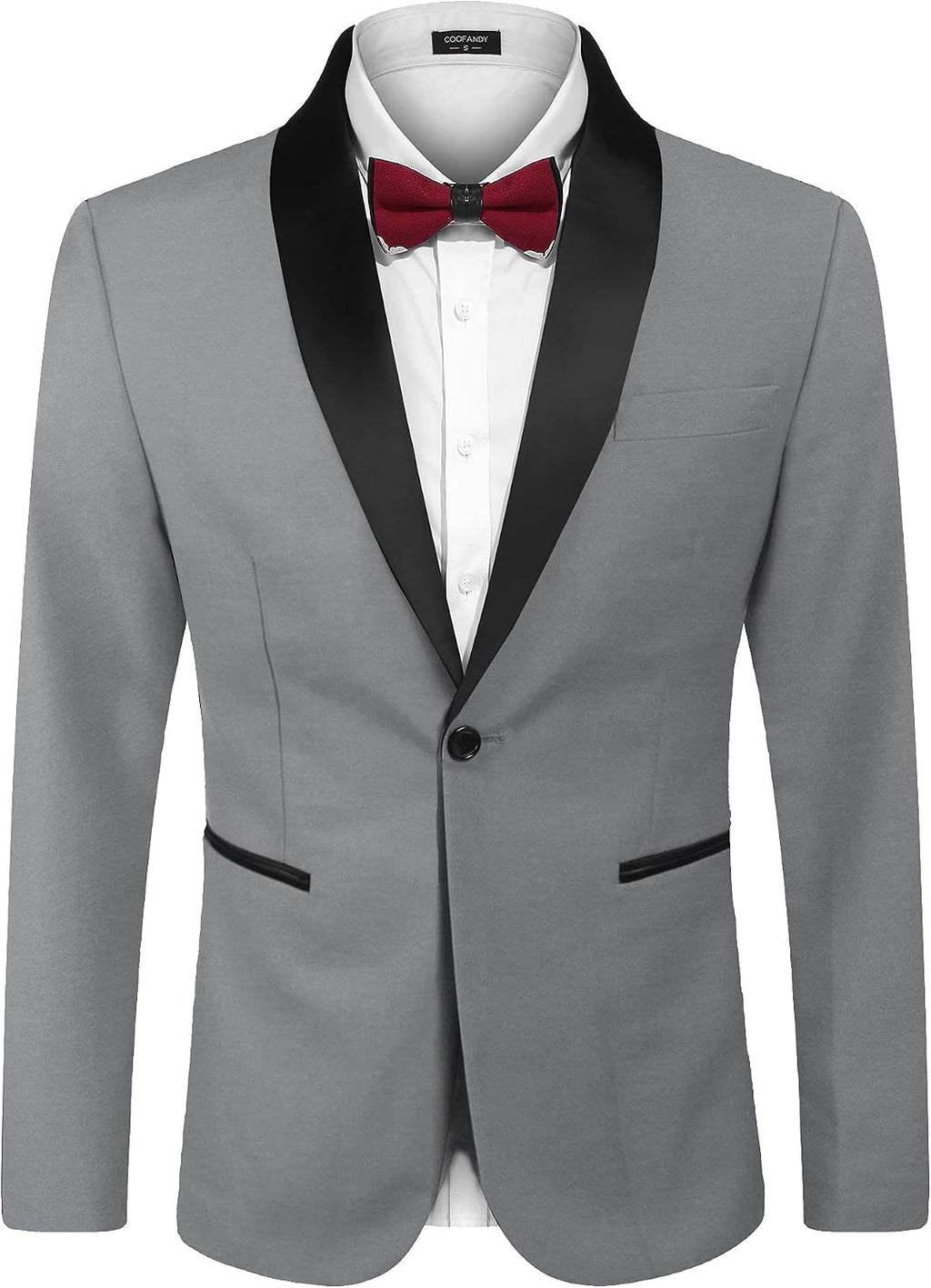 Men's One-Button Tuxedo Jacket - Dinner and Smoking Jacket for Weddings and Evening Events - Small
