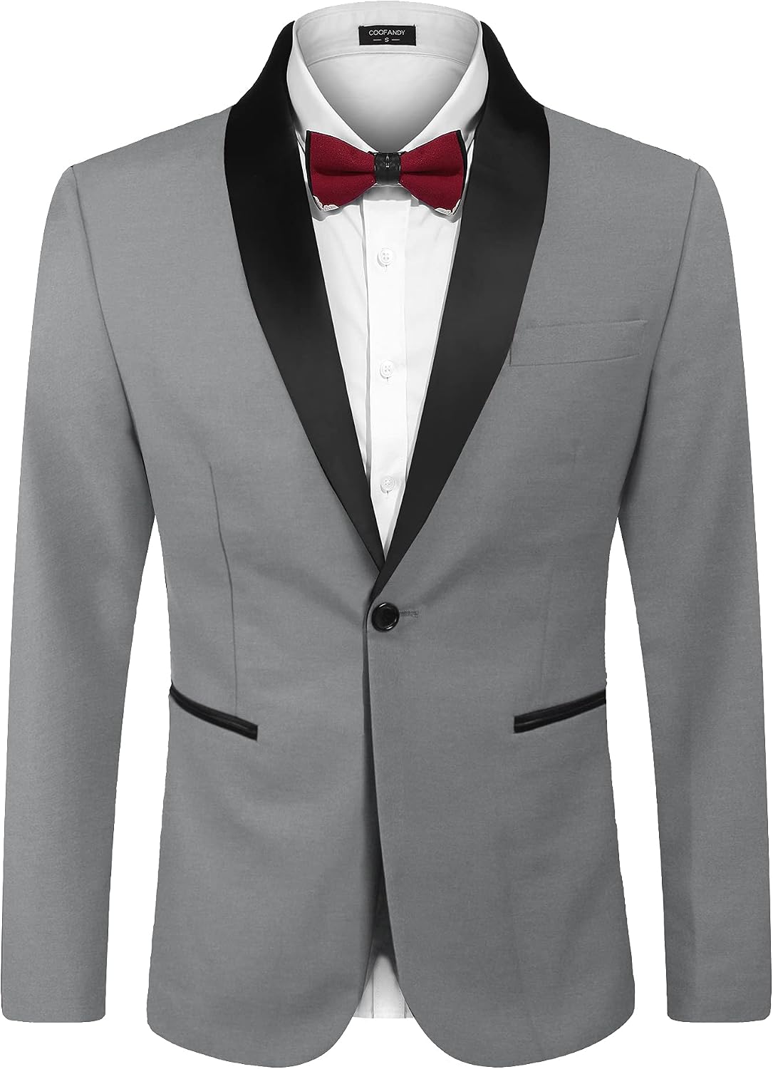 Men's One-Button Tuxedo Jacket - Dinner and Smoking Jacket for Weddings and Evening Events - Small