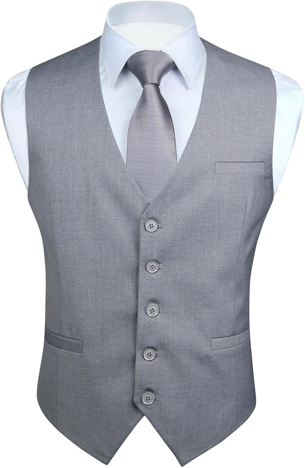 Men's Solid Colour Suit Vest - Business Formal Dress Waistcoat for Suits and Tuxedos - Small (14)