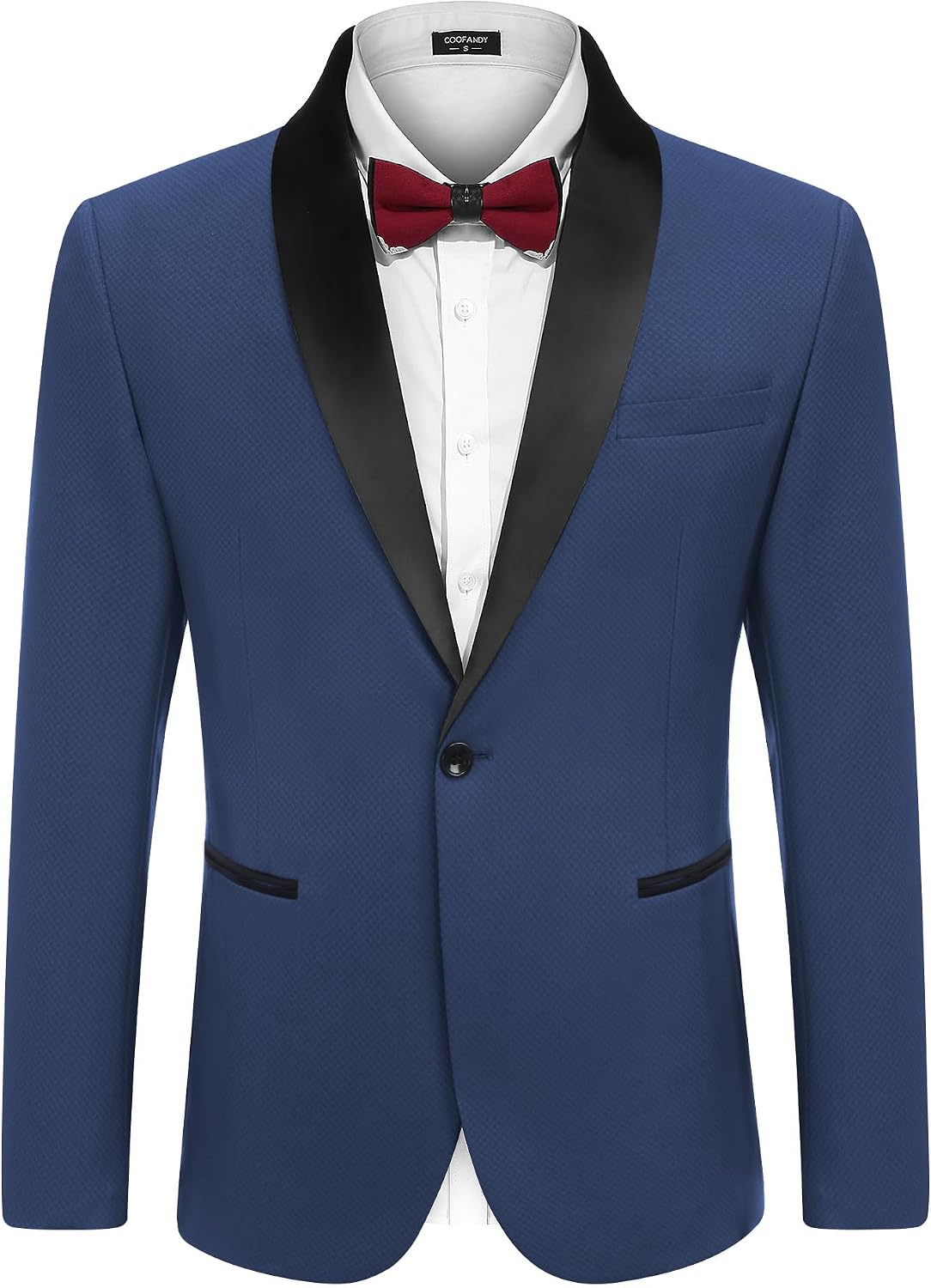 Men's One-Button Tuxedo Jacket - Dinner and Smoking Jacket for Weddings and Evening Events - Small (12)