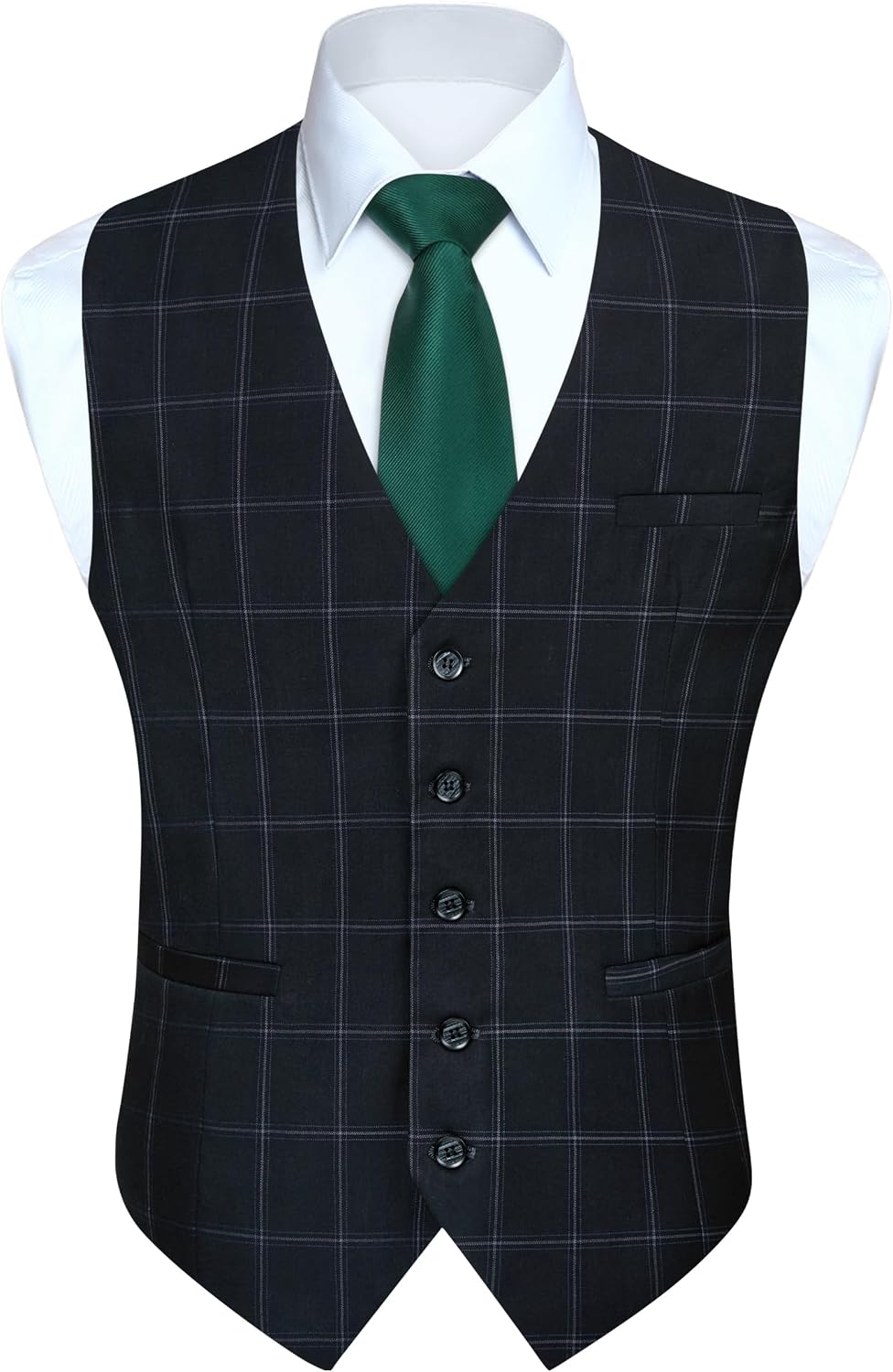 Men's Slim Fit Suit Vest - Three-Pocket Waistcoat for Business, Weddings, Prom and Tuxedo Wear - XX-Large