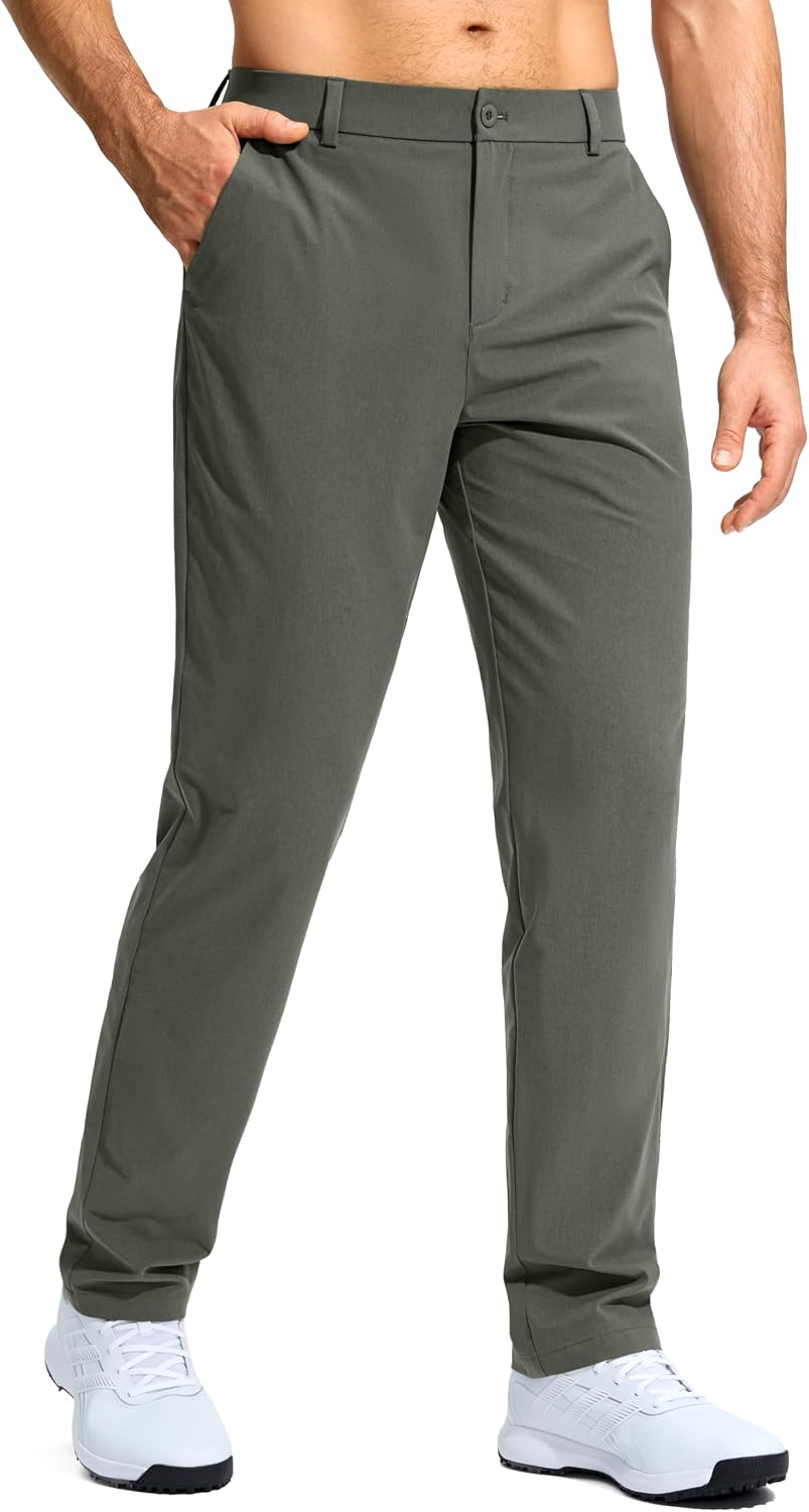 Men's Stretch Golf Pants - Lightweight Classic Fit Flat Front Trousers with Four Pockets - 30W x 32L