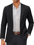 Men's Solid Two-Button Sport Coat - Slim Fit Machine Washable Blazer for Business Dress and Travel - Small