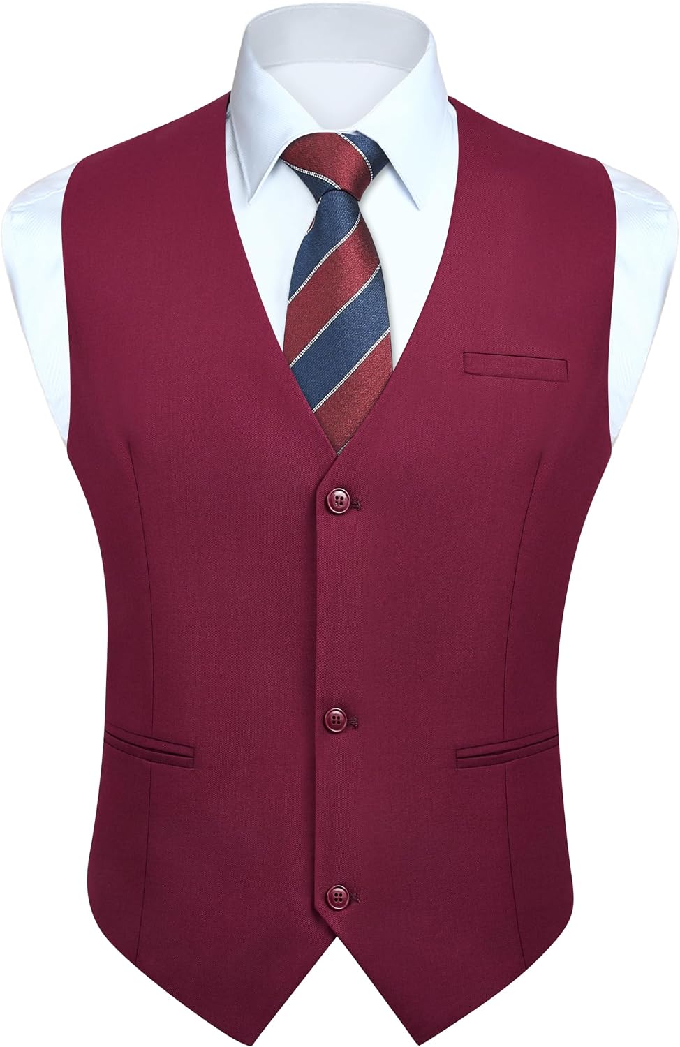 Men's Solid Suit Vest - Business Formal Dress Waistcoat for Weddings, Tuxedo Wear and Parties - Small (10)