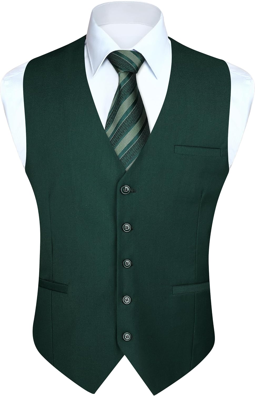 Men's Solid Colour Suit Vest - Business Formal Dress Waistcoat for Suits and Tuxedos - Small (13)