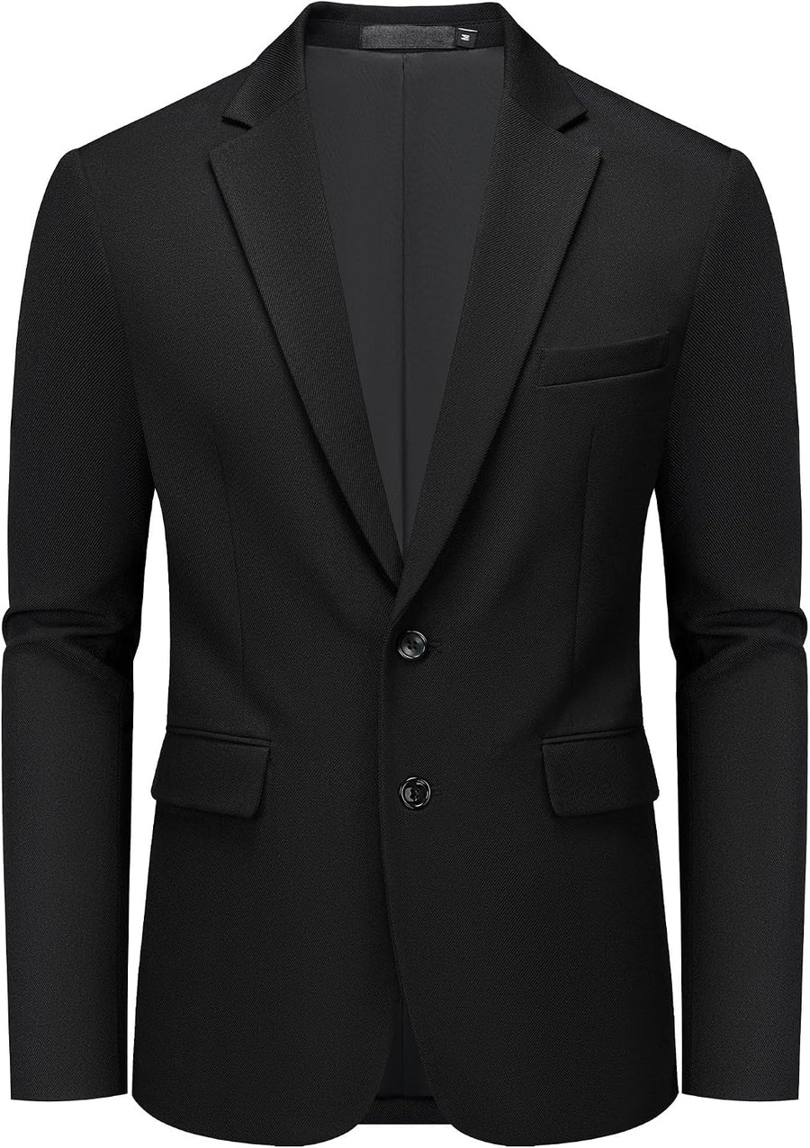 Men's Solid Two-Button Blazer
