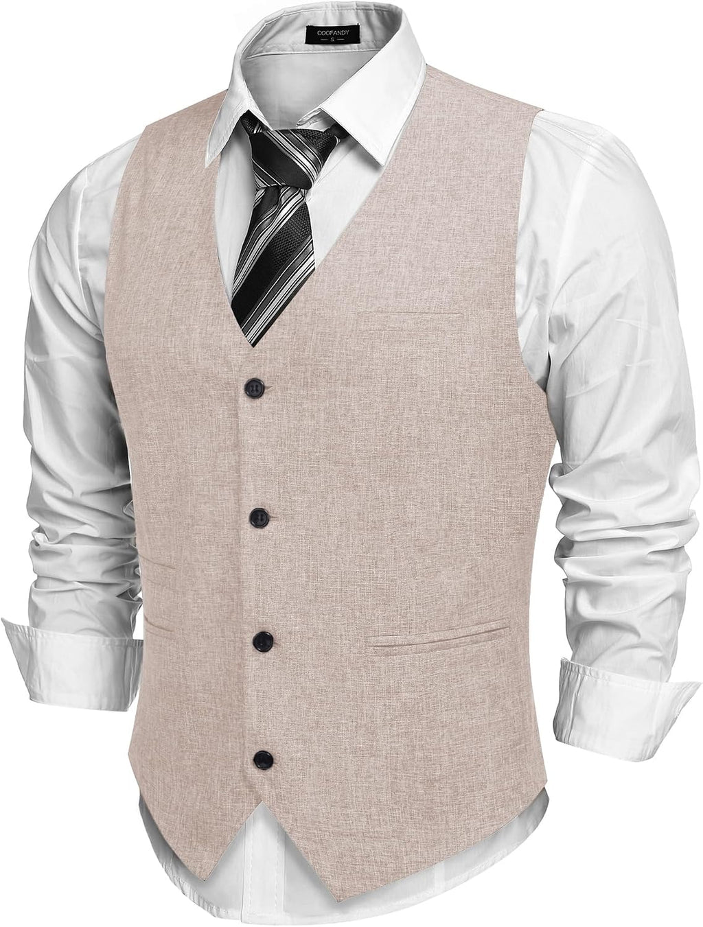 Men's Slim Fit Suit Vest - Lightweight Business Waistcoat for Casual and Formal Layering - Medium