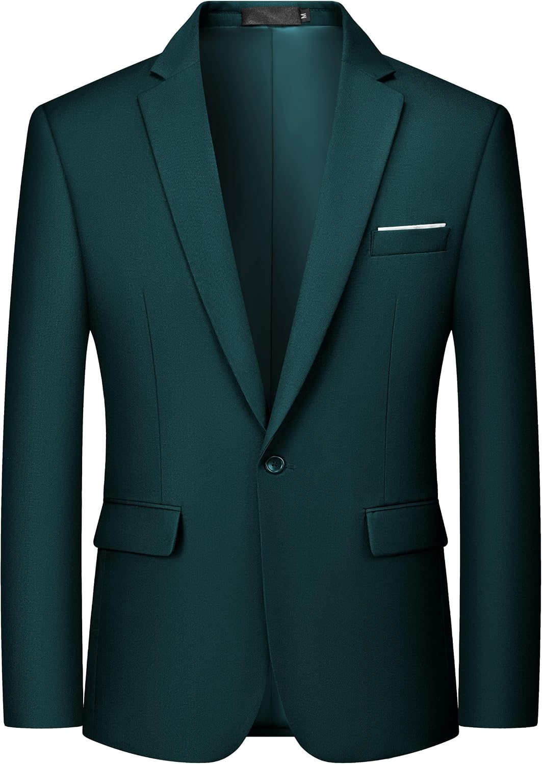 Men's One-Button Solid Colour Blazer - Slim Fit Lightweight Suit Jacket and Casual Sport Coat - Black (6)